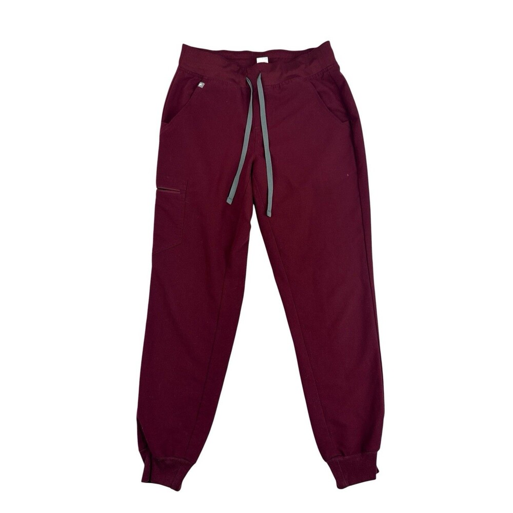 FIGS Women’s Technical Collection Zamora Jogger Scrub Pants Maroon Small Yola